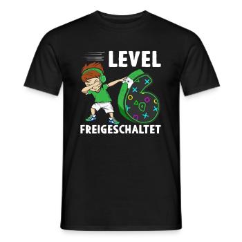 Level 6 Jahre Geburtstagsshirt Gamer 2017 - Männer T-Shirt - Schwarz - Vorne - AI Model Male 178 light (178cm)