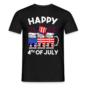 USA America American Independence Day 4th of July - Men's T-Shirt - black - Front - AI Model Male 178 light (178cm)