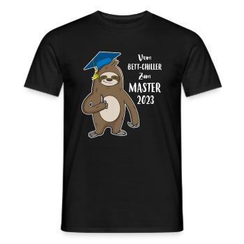 Bett-Chiller zum Master 2023 Faultier - Männer T-Shirt - Schwarz - Vorne - AI Model Male 178 light (178cm)
