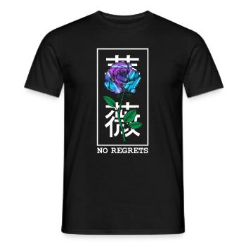 No Regrets Rose - Men's T-Shirt - black - Front - AI Model Male 178 light (178cm)