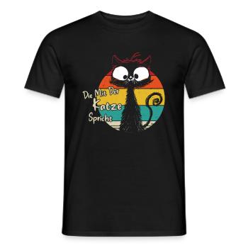 Die mit der Katze spricht - Männer T-Shirt - Schwarz - Vorne - AI Model Male 178 light (178cm)
