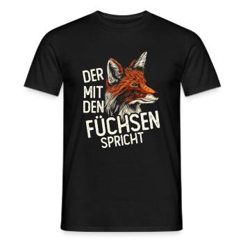 Der Mit Den Füchsen Spricht - Männer T-Shirt - Schwarz - Vorne - AI Model Male 178 light (178cm)