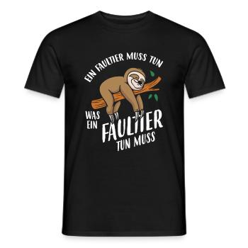 Ein Faultier Muss Tun Was Ein Faultier Tun Muss - Männer T-Shirt - Schwarz - Vorne - AI Model Male 178 light (178cm)