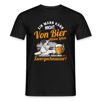 Ein Mann Kann Nicht Von Bier Alleine Leben Hund - Männer T-Shirt - Schwarz - Vorne - AI Model Male 178 light (178cm)