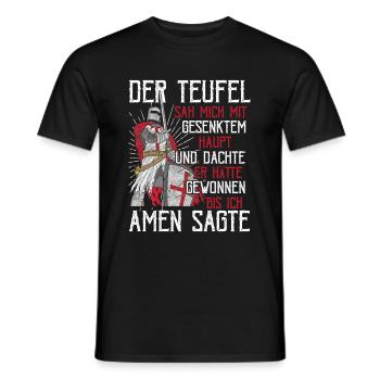Der Teufel hat mich gesehen Tempelritter Kreuzzug - Männer T-Shirt - Schwarz - Vorne - AI Model Male 178 light (178cm)