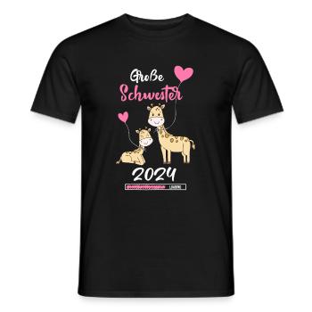 Grande Sœur 2024 Girafe fille - T-shirt homme - noir - Devant - AI Model Male 178 light (178cm)