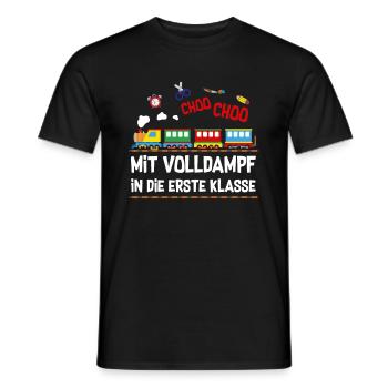 Mit Volldampf in die Erste klasse Eisenbahn Zug - Männer T-Shirt - Schwarz - Vorne - AI Model Male 178 light (178cm)