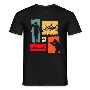 Soldier Retro Air Force - T-shirt homme - noir - Devant - AI Model Male 178 light (178cm)