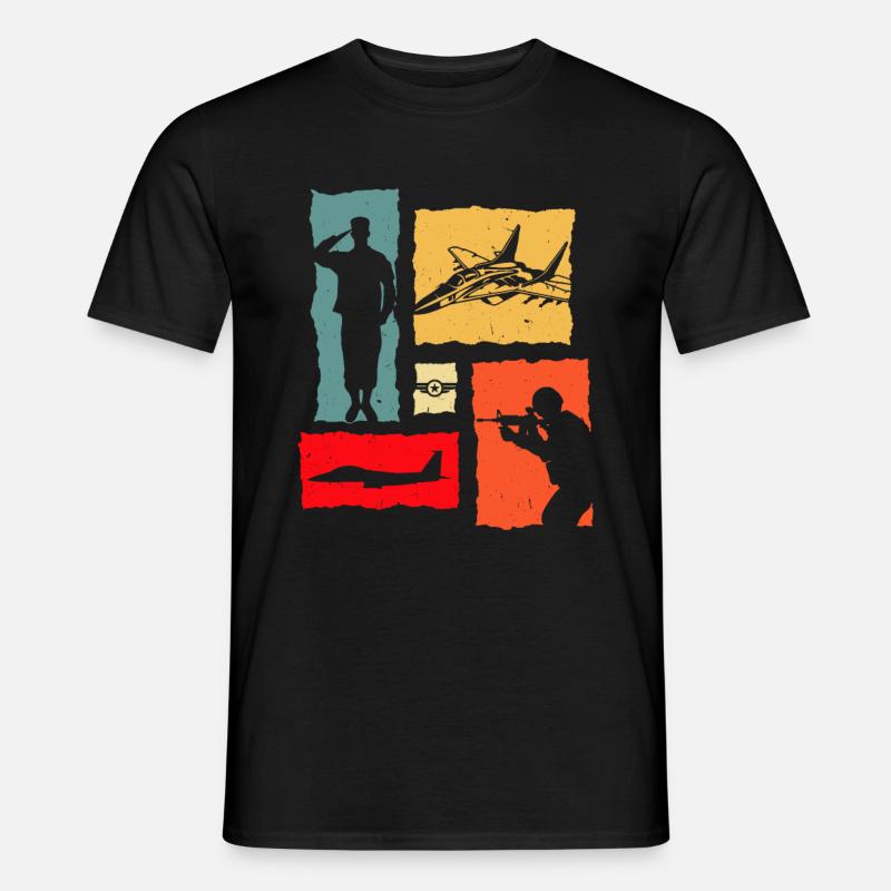 Soldier Retro Air Force - Männer T-Shirt - Schwarz