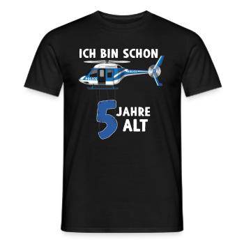 Police Helicopter 5th Birthday - Men's T-Shirt - black - Front - AI Model Male 178 light (178cm)