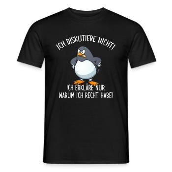 Ich Diskutiere nicht Erkläre warum ich Recht habe - Männer T-Shirt - Schwarz - Vorne - AI Model Male 178 light (178cm)