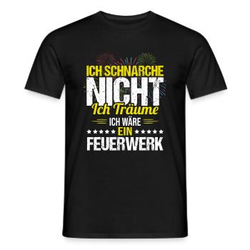 Schnarche Nicht Ich Träume Ich bin ein Feuerwerk - Männer T-Shirt - Schwarz - Vorne - AI Model Male 178 light (178cm)