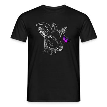 Ziege mit Schmetterling - Männer T-Shirt - Schwarz - Vorne - AI Model Male 178 light (178cm)