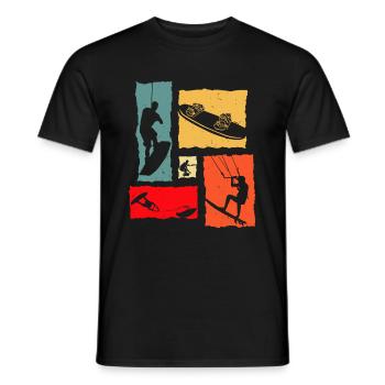 Wakeboard Retro - Men's T-Shirt - black - Front - AI Model Male 178 light (178cm)