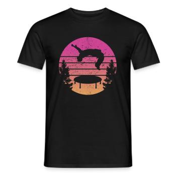 Trampoline Retro Backflip - Männer T-Shirt - Schwarz - Vorne - AI Model Male 178 light (178cm)