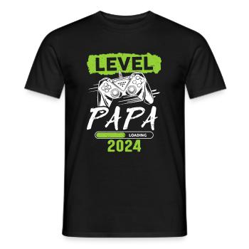 Papa Level Loading 2024 - Men's T-Shirt - black - Front - AI Model Male 178 light (178cm)