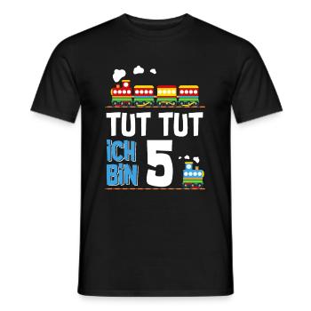 5. Geburtstag Tut Tut Eisenbahn Zug 5 Jahre - Männer T-Shirt - Schwarz - Vorne - AI Model Male 178 light (178cm)
