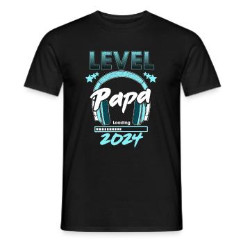 Papa Level Loading 2024 - Men's T-Shirt - black - Front - AI Model Male 178 light (178cm)