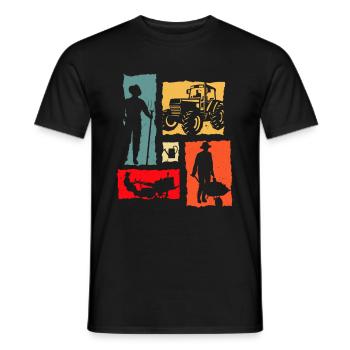 Farmer Retro Farmer Tracteur - T-shirt homme - noir - Devant - AI Model Male 178 light (178cm)