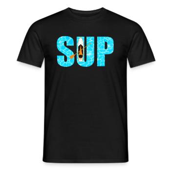SUP Paddleboarding - Men's T-Shirt - black - Front - AI Model Male 178 light (178cm)