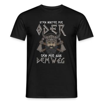 Wikinger Steh Hinter Mir - Männer T-Shirt - Schwarz - Vorne - AI Model Male 178 light (178cm)