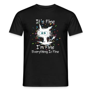 Tout va bien chat - T-shirt homme - noir - Devant - AI Model Male 178 light (178cm)