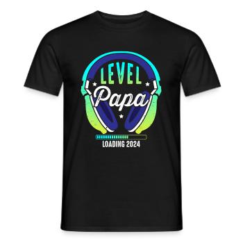 Papa Level Loading 2024 - Men's T-Shirt - black - Front - AI Model Male 178 light (178cm)