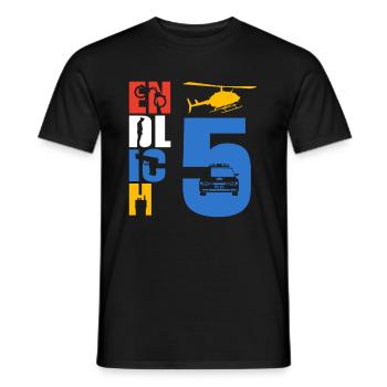 Enfin 5 policiers - T-shirt homme - noir - Devant - AI Model Male 178 light (178cm)