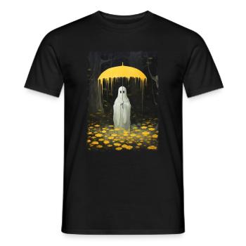 Halloween Spooky Ghost In The Forest Umbrella - Männer T-Shirt - Schwarz - Vorne - AI Model Male 178 light (178cm)