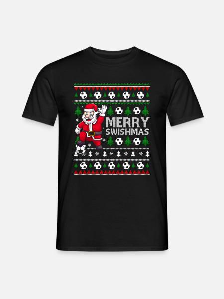 Merry Swishmas Ugly Christmas Soccer Christmas - Männer T-Shirt - Schwarz