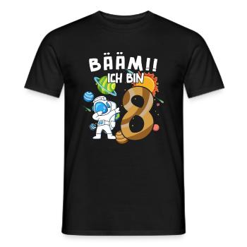Bääm Ich bin 8 Astronaut - Männer T-Shirt - Schwarz - Vorne - AI Model Male 178 light (178cm)