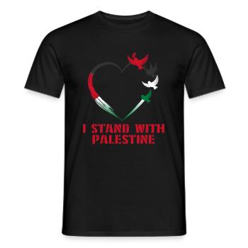 I Stand With Palestine Frieden Freiheit Palästina - Männer T-Shirt - Schwarz - Vorne - AI Model Male 178 light (178cm)