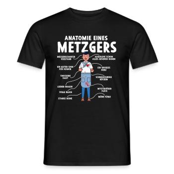 Anatomie eines Metzgers - Männer T-Shirt - Schwarz - Vorne - AI Model Male 178 light (178cm)