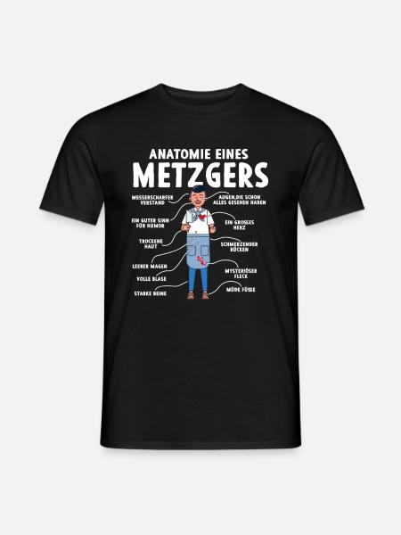 Anatomie eines Metzgers - Männer T-Shirt - Schwarz