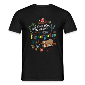 Out of the way: Here comes a kindergartner - Men's T-Shirt - black - Front - AI Model Male 178 light (178cm)