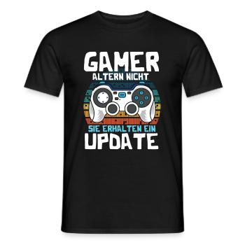 GAMER altern nicht sie erhalten ein UPDATE - Männer T-Shirt - Schwarz - Vorne - AI Model Male 178 light (178cm)