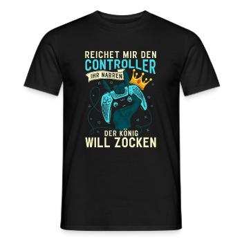 Reichet mir den Controller König Konsole Gamer - Männer T-Shirt - Schwarz - Vorne - AI Model Male 178 light (178cm)