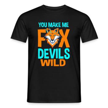 You make me fox Devils wild - Men's T-Shirt - black - Front - AI Model Male 178 light (178cm)