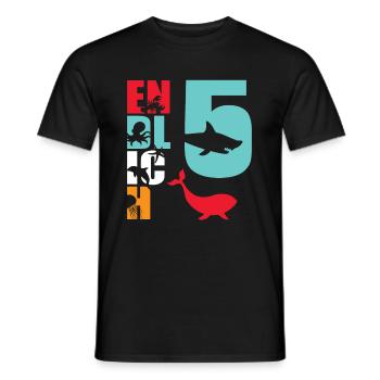 Enfin 5 poissons-requins - T-shirt homme - noir - Devant - AI Model Male 178 light (178cm)