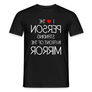 I Love The Person Standing In Front Of The Mirror - Männer T-Shirt - Schwarz - Vorne - AI Model Male 178 light (178cm)