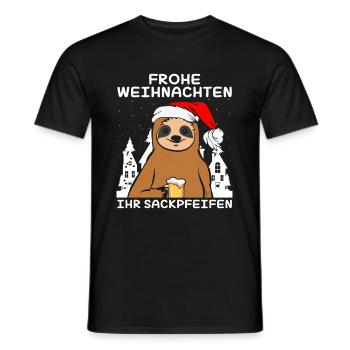 Frohe Weihnachten Ihr Sackpfeifen - Männer T-Shirt - Schwarz - Vorne - AI Model Male 178 light (178cm)