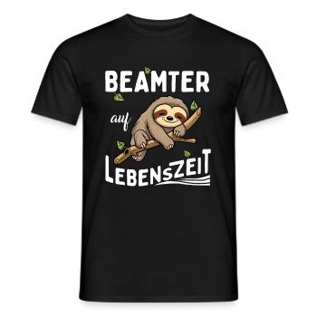 Faultier Beamter auf Lebenszeit - Männer T-Shirt - Schwarz - Vorne - AI Model Male 178 light (178cm)