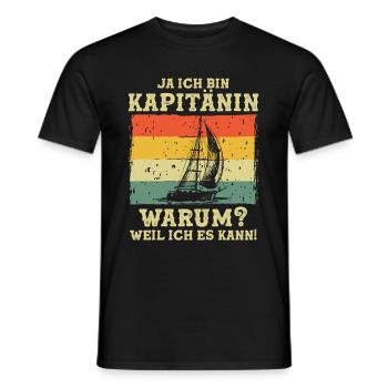 Capitaine parce que je peux - T-shirt homme - noir - Devant - AI Model Male 178 light (178cm)