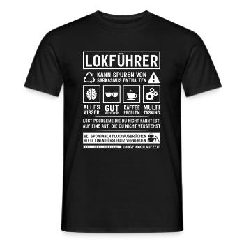 May contain traces of sarcasm - Men's T-Shirt - black - Front - AI Model Male 178 light (178cm)