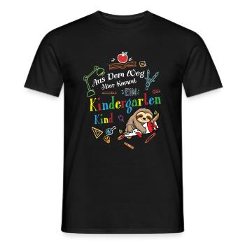 Out of the way: Here comes a kindergartner - Men's T-Shirt - black - Front - AI Model Male 178 light (178cm)