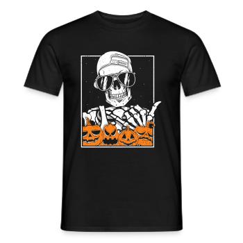 Skeleton Rock Hand Halloween - Men's T-Shirt - black - Front - AI Model Male 178 light (178cm)