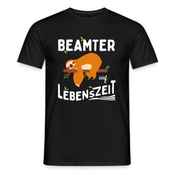 Beamter auf Lebenszeit Faultier - Männer T-Shirt - Schwarz - Vorne - AI Model Male 178 light (178cm)