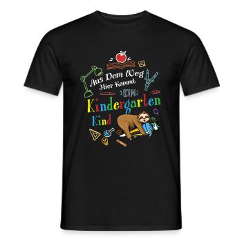 Out of the way: Here comes a kindergartner - Men's T-Shirt - black - Front - AI Model Male 178 light (178cm)