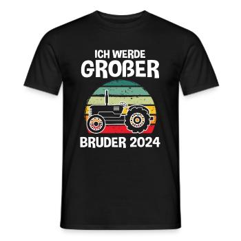I'm going to be a big brother in 2024 - Men's T-Shirt - black - Front - AI Model Male 178 light (178cm)
