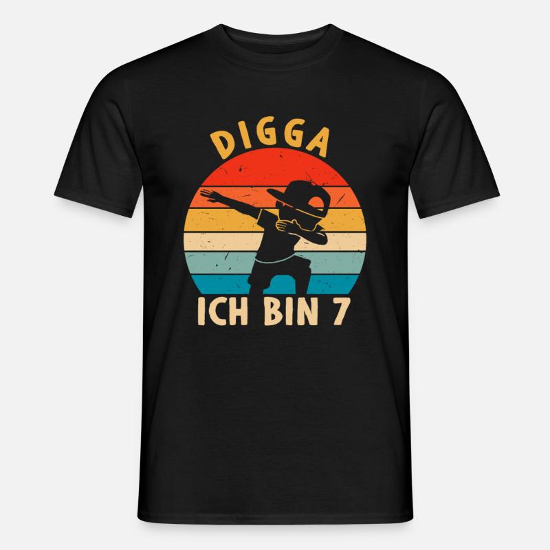Digga Ich bin 7 - Männer T-Shirt - Schwarz